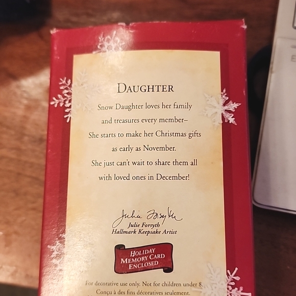 Hallmark Daughter Snowman Bell Ornament - Picture 2 of 2